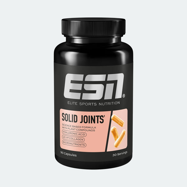 Solid Joints – Kollagen Typ II, Hyaluronsäure und Pflanzenextrakte für Gelenkunterstützung und Regeneration. Ideal für Beweglichkeit und Knochenstärkung.